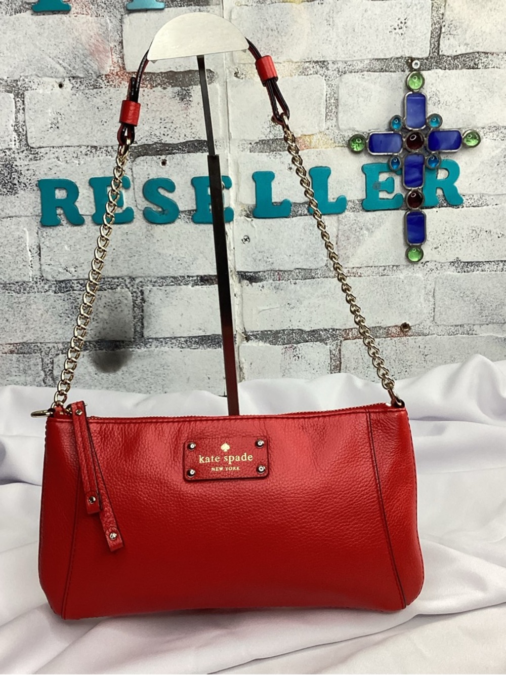 Kate Spade Adela Berkshire Road Red Leather Shoulder Hand Bag MSRP $238